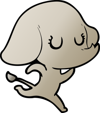 Bir insan tarafından çizilmiş şirin bir fil.