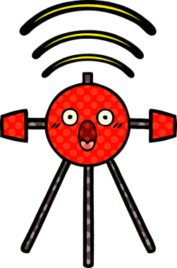 Bir insan tarafından çizilmiş bir uydunun çizgi roman tarzı