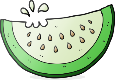 Bir insan tarafından çizilmiş karpuz dilimi.
