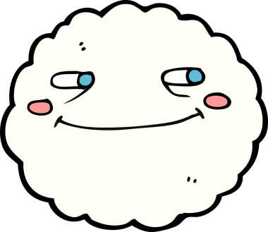 bir insan tarafından çizilmiş mutlu bir bulut