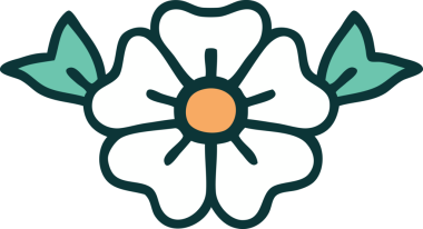 Bir insan tarafından çizilmiş bir çiçeğin ikonik dövme şekli