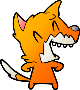 Bir insan tarafından çizilmiş tilki çizgi film karakteri