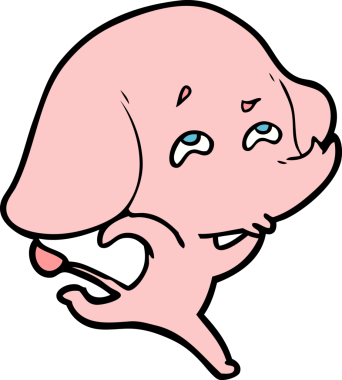 Bir insan tarafından çizilmiş karikatür fili