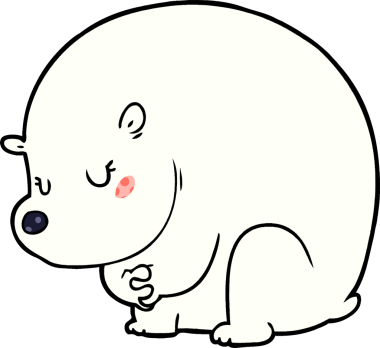 Bir insan tarafından çizilmiş şirin bir kutup ayısı.