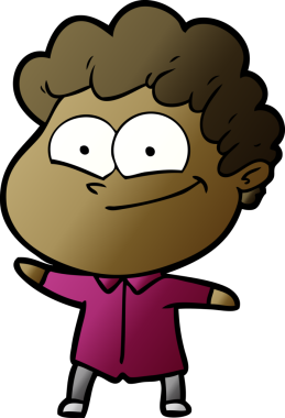 Bir insan tarafından çizilmiş mutlu bir adam.