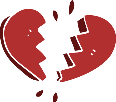 Bir insan tarafından çizilmiş kırık bir kalp.