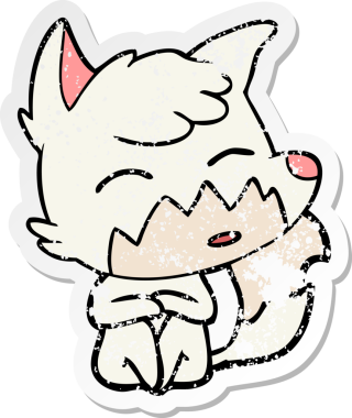 Bir insan tarafından çizilmiş tilki çizgi filminin sıkıntılı çıkartması.