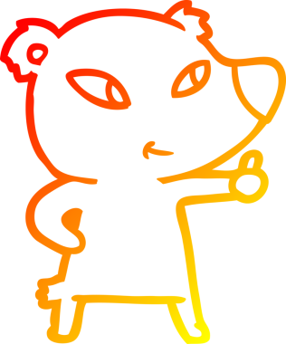 Bir insan tarafından çizilmiş sevimli bir ayının sıcak çizgi çizgisi.