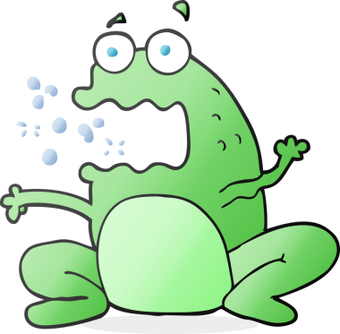 Bir insan tarafından çizilmiş serbest çizim, geğiren kurbağa.