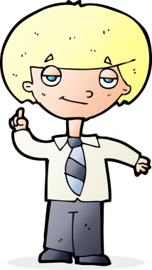 Bir insan tarafından çizilen soruyu cevaplayan karikatür okulu çocuğu.