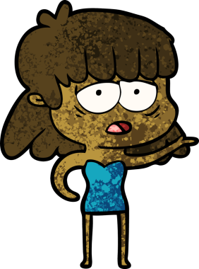 Bir insan tarafından çizilmiş yorgun bir kadın.