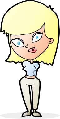 Bir insan tarafından çizilmiş, kafası karışık bir kadın.