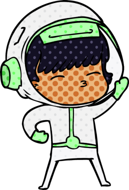 Bir insan tarafından çizilmiş bir astronot.