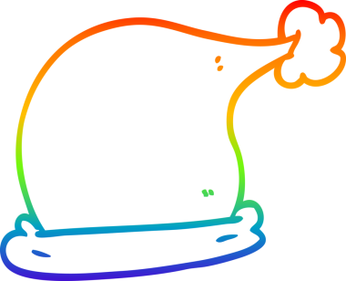 gökkuşağı gradyanı çizimi bir insan tarafından çizilmiş bir çizgi noel şapkası