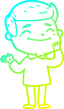 Bir insan tarafından çizilmiş mutlu bir çizgi film karakteri çizimi.