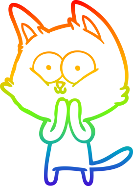 gökkuşağı gradyanı çizimi bir insan tarafından çizilmiş çizgi film kedisi