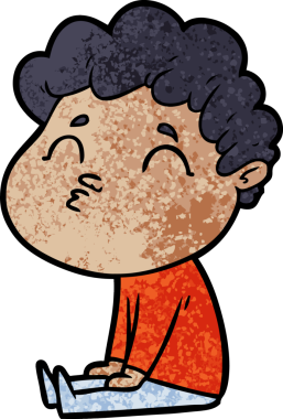 Çizgi film adamı somurtuyor Bir insan tarafından çizilmiş