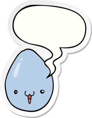 Bir insan tarafından çizilmiş konuşma balonu etiketli karikatür yumurtası.