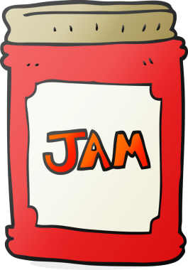 Bir insan tarafından çizilmiş serbest çizim reçel kavanozu.