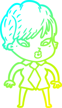 Bir insan tarafından çizilmiş bir karikatür kadın çizimi.