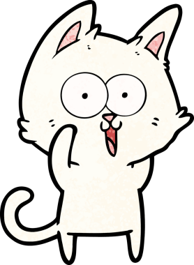 Bir insan tarafından çizilmiş komik çizgi film kedisi.