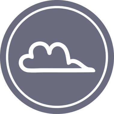 Bir insan tarafından çizilmiş hava bulutu dairesel simgesi