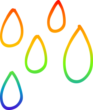 Bir insan tarafından çizilmiş yeşil boya damlacıklarının çizimi.