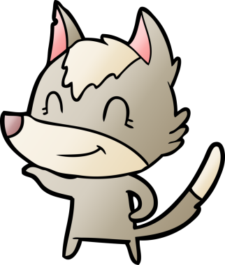 Bir insan tarafından çizilmiş dost canlısı bir kurt.