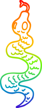 Bir insan tarafından çizilmiş yeşil bir yılanın çizimi.