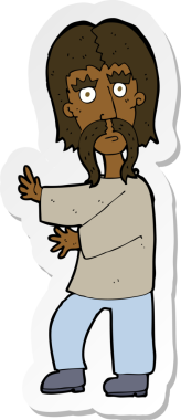 Bir insan tarafından çizilmiş bir bıyıklı adamın çıkartması.