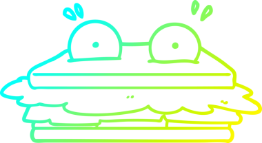 Bir insan tarafından çizilmiş bir sandviç karikatürü çizimi.