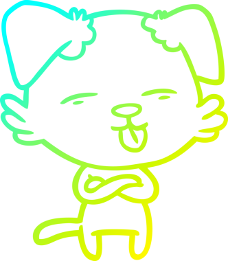 Bir insan tarafından çizilmiş bir çizgi film köpeğinin soğuk çizgi çizimi.