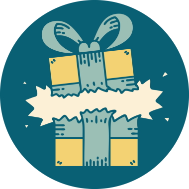 Bir insan tarafından çizilmiş bir hediyenin ikonik dövme şekli