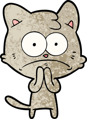 bir insan tarafından çizilmiş sinirli bir kedi.