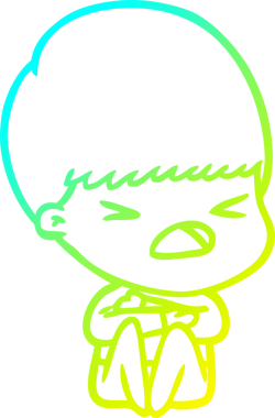 Bir insan tarafından çizilen bir çizgi filmin soğuk gradyan çizimi.