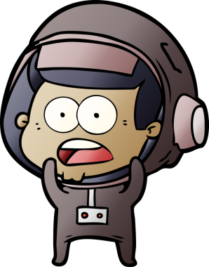 Karikatür bir insan tarafından çizilen astronotu şaşırttı.