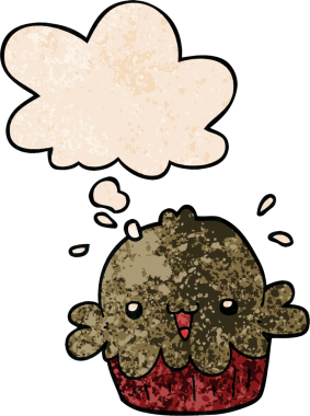 Bir insan tarafından çizilmiş grunge desenli düşünce baloncuklu şirin çizgi film turtası.