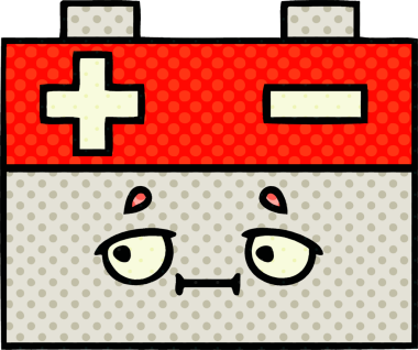 Bir insan tarafından çizilmiş bir araba aküsünün çizgi romanı.