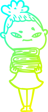 Bir insan tarafından çizilmiş bir karikatür kadın çizimi.