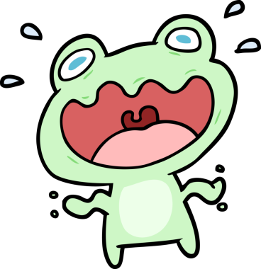 Bir insan tarafından çizilmiş şirin bir kurbağa.