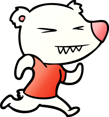 Bir insan tarafından çizilmiş kızgın kutup ayısı çizgi filmi.