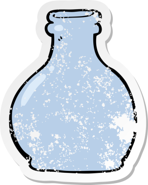 Bir insan tarafından çizilmiş eski bir cam vazonun gerilimli yapıştırması.