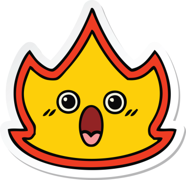 Bir insan tarafından çizilmiş şirin bir çizgi film çıkartması.