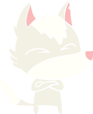 Bir insan tarafından çizilmiş düz renk çizgi film kurt ıslığı.