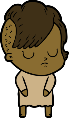 Bir insan tarafından çizilmiş karikatür kadın.