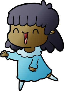 Bir insan tarafından çizilmiş karikatür kadın.