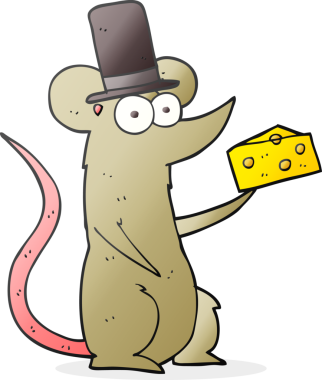 Bir insan tarafından çizilmiş peynirli serbest çizim faresi.