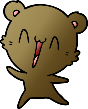 Bir insan tarafından çizilmiş mutlu ayı karikatürü