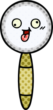 Bir insan tarafından çizilmiş bir büyüteçin çizgi roman tarzı karikatürü