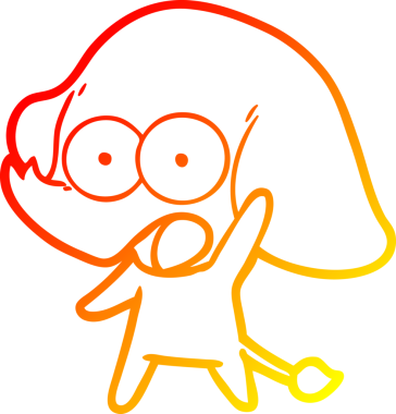 Bir insan tarafından çizilmiş şirin bir fil çizimi.